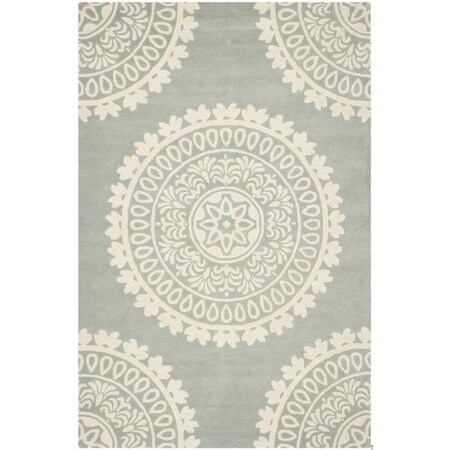 Safavieh 5 x 5 ft. Round Contemporary Bella- Grey and Ivory Hand Tufted Rug BEL122A-5R